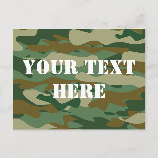 Carte Postale Camouflage pattern design postcards | Personalized (Devant)