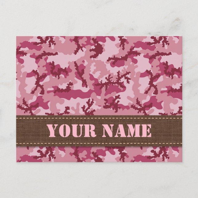 Carte Postale Camouflage rose (Devant)