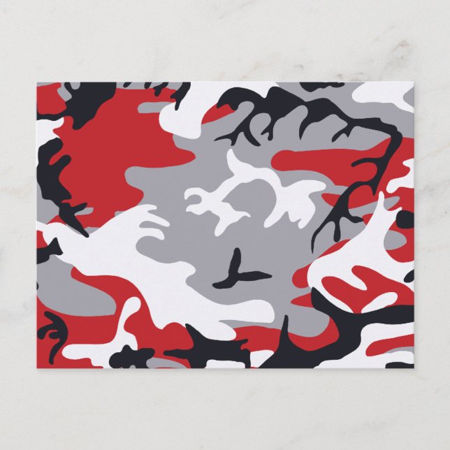 Carte postale Camouflage rouge (Devant)