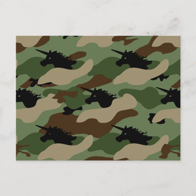 Carte Postale Camouflage Unicorne (Devant)
