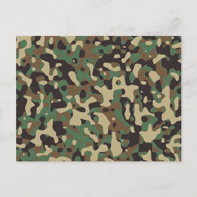 Carte Postale Camouflage Woodland (Devant)