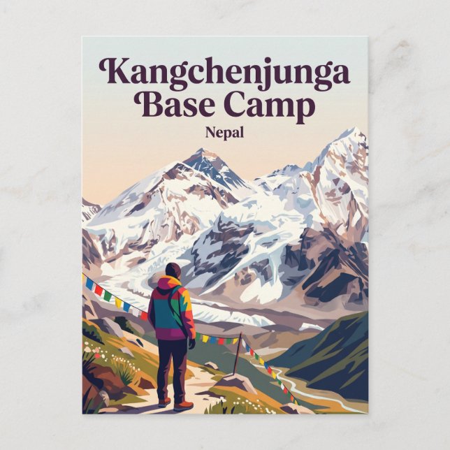Carte Postale Camp de base de Kangchenjunga Népal (Devant)