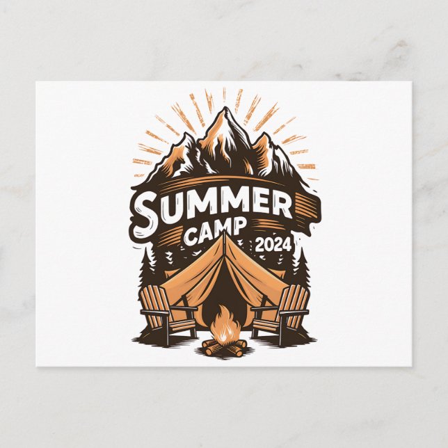 Carte Postale Camp d'été 2024 Vacances de camping d'été Correspo (Devant)