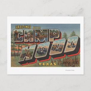 Carte Postale Camp Hood, Texas - Scènes de grandes lettres