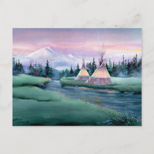 Carte Postale CAMP RIVER TIPI par SHARON SHARPE
