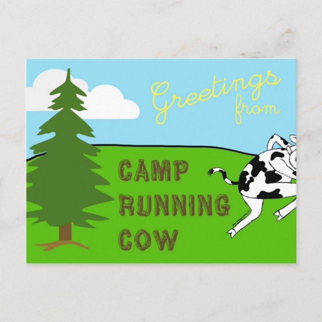 Carte Postale Camp Running Cow - Postcard (Devant)