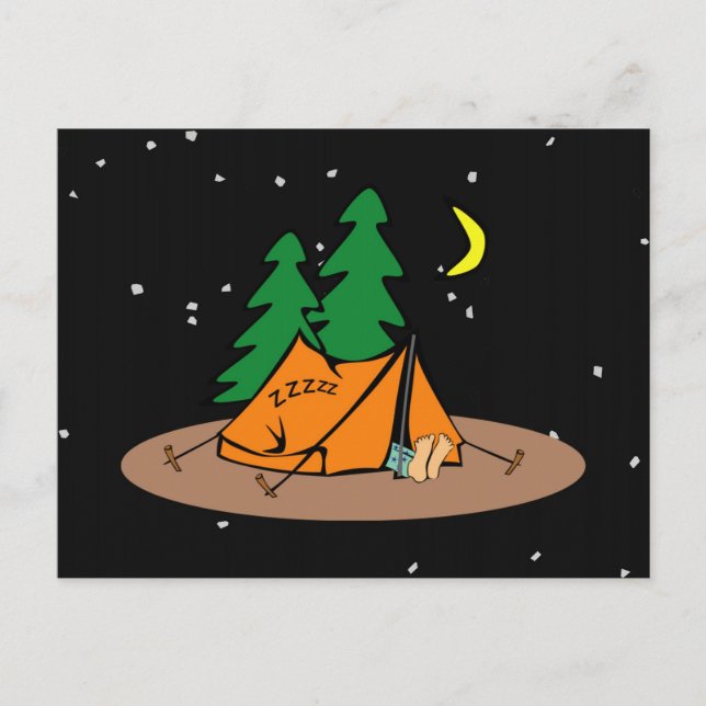 Carte Postale Camp Snore ~ Arrière - plan noir et Starlike (Devant)