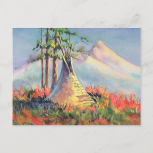 CARTE POSTALE CAMP TIPI D'ÉTÉ PAR SHARON SHARPE