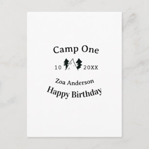 Carte Postale Camp un joyeux anniversaire nom date campingadvent