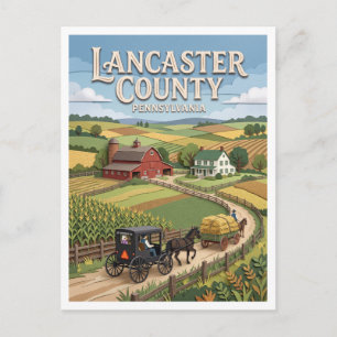 Carte Postale campagne agricole amish près de Bird-in-Hand Penns