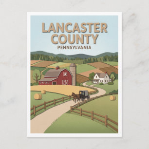 Carte Postale Campagne Amish du comté de Lancaster Pennsylvanie