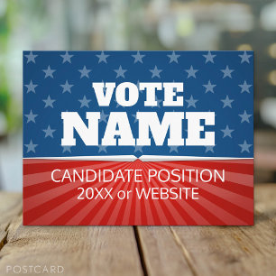 Carte Postale Campagne classique - étoiles emblématiques rayures