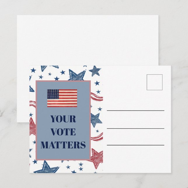 Carte Postale Campagne de vote patriotique vierge (Devant / Derrière)