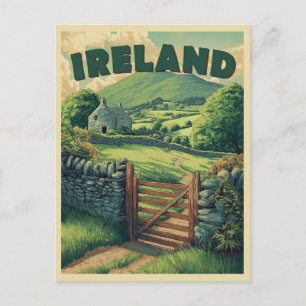 Carte Postale Campagne d'Irlande vintage