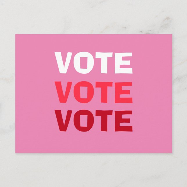 Carte Postale Campagne électorale rose pour les femmes (Devant)