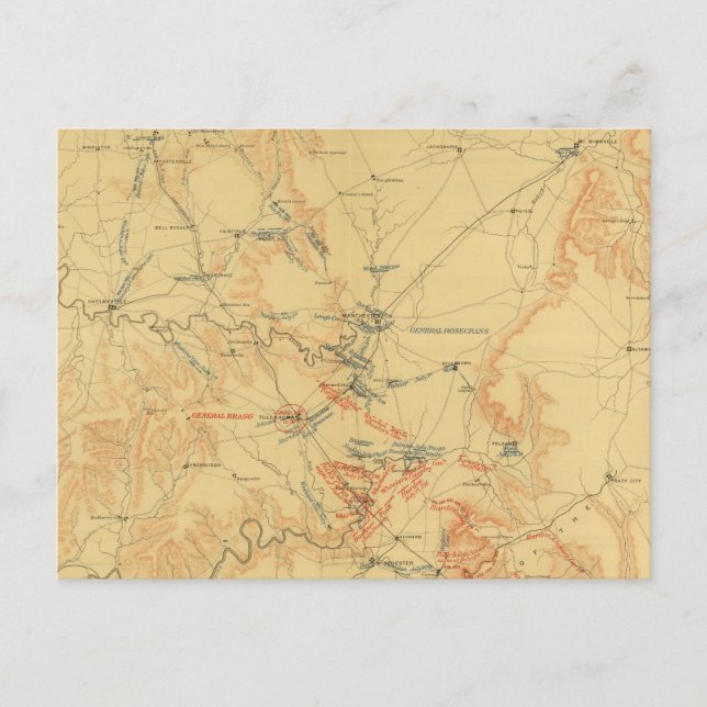 Carte Postale Campagne médiane du Tennessee (Devant)