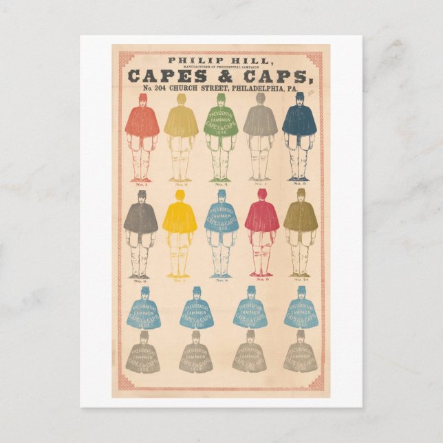 Carte Postale Campagne présidentielle Casquettes et capes public (Devant)