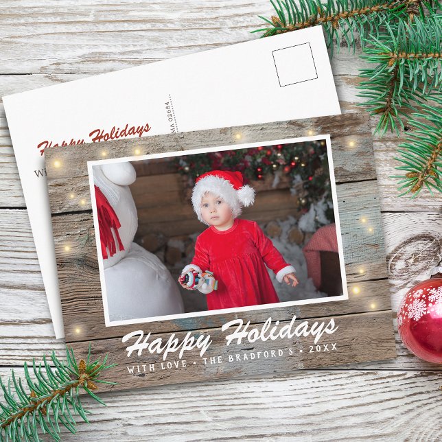 Carte Postale Campagne Russe Lumières en bois (Country Rustic Wood Lights Photo Postcard)