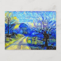 Campagne Starry Night Acrylique Peinture Parodie