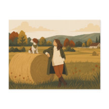 Campagne vintage avec épagneul breton