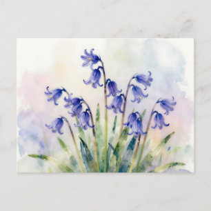Carte Postale Campanules aquarelles botaniques florales pastel d