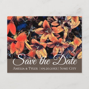 Carte Postale Campanules Typographie Floral Enregistrer la Date