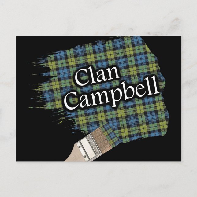 Carte Postale Campbell Scottish Tartan Paint Brush (Devant)