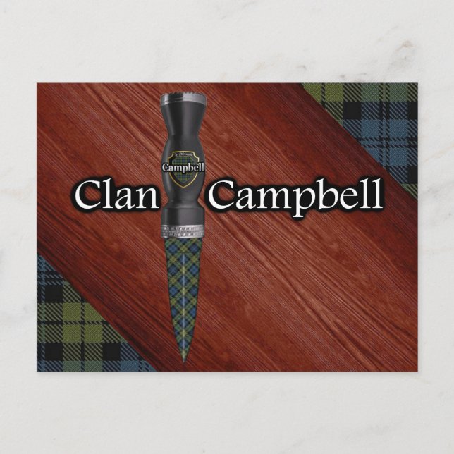 Carte Postale Campbell Tartan Scottish Sgian Dubh Blade (Devant)