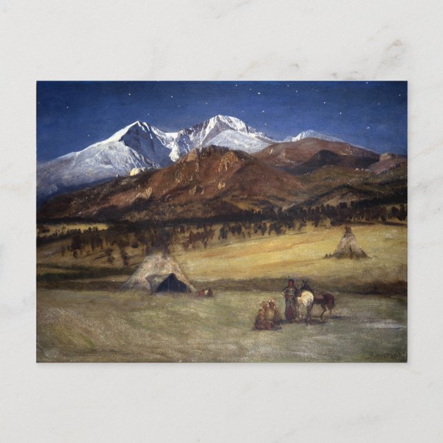 Carte Postale Campement indien Albert Bierstadt (Devant)