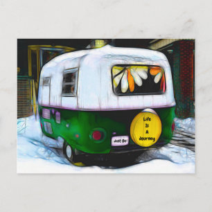 Carte Postale Camper Retro Life Est Un Voyage Vintage