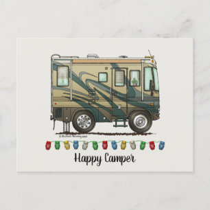 Carte Postale Camper très heureux Big RV Coach Motorhome