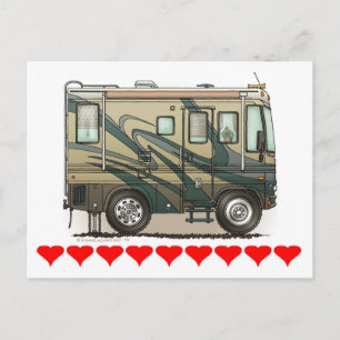 Carte Postale Camper très heureux Big RV Coach Motorhome