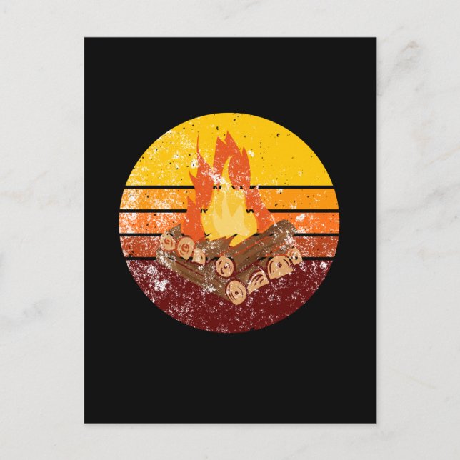 Carte Postale Campfire Retro Vintage (Devant)