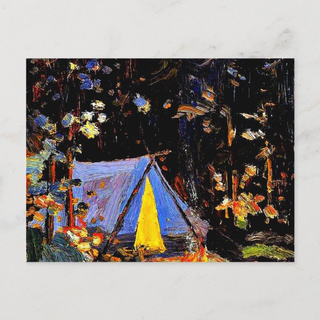 Carte Postale Campfire, tableau d'art de Tom Thomson (Devant)