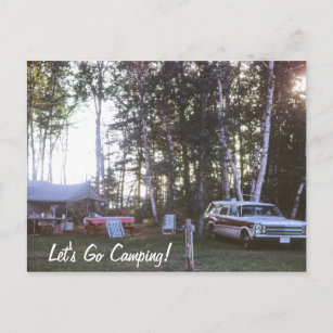 Carte Postale Camping, Camping Rétro et Vintage voyage d'engrena