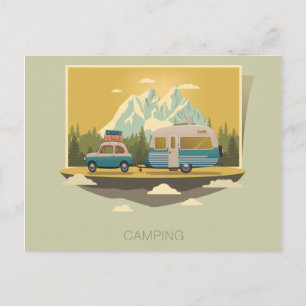 Carte Postale Camping Caravan
