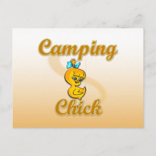 Carte Postale Camping Chick