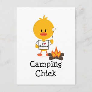 Carte postale Camping Chick