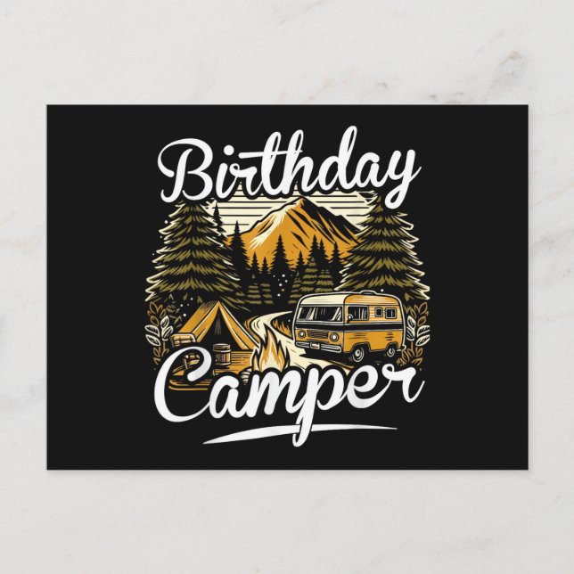 Carte Postale Camping de campeur d'anniversaire (Devant)