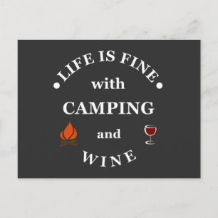 Carte Postale Camping de fond et les paroles de vin