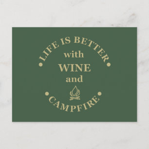 Carte Postale Camping de fond et les paroles de vin