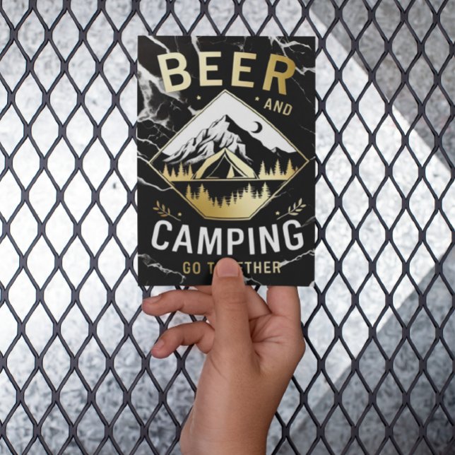 Carte Postale Camping de montagne et bière (Créateur téléchargé)