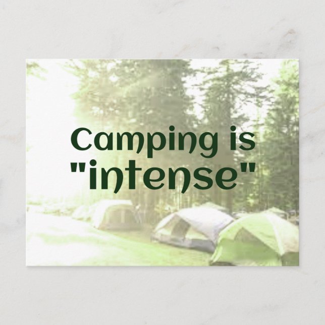 Carte Postale Camping est "intense" dans les tentes DAD JOKE car (Devant)