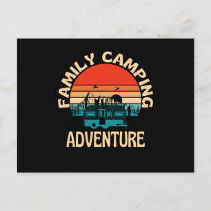 Carte Postale Camping familial Aventure Caravan