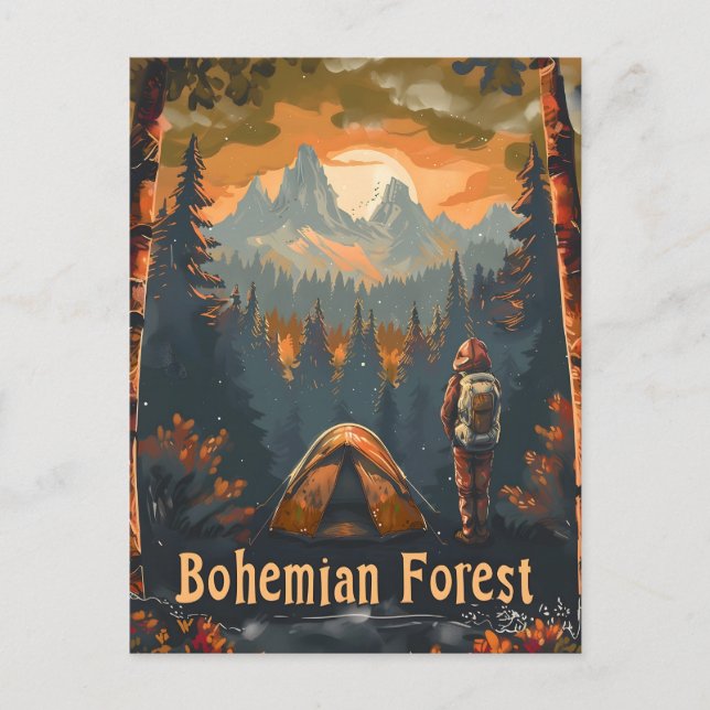 Carte Postale Camping forestier bohème (Devant)