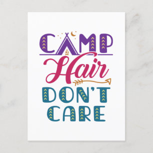 Carte Postale Camping Hair Don't care Camper Camping Glamper