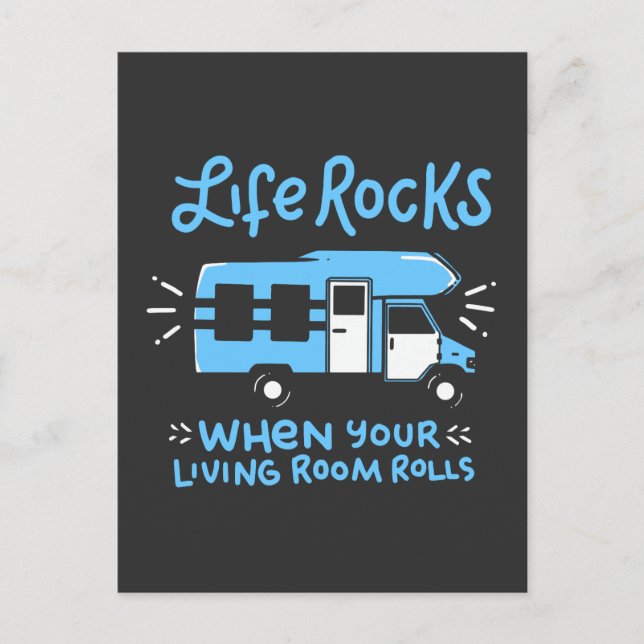 Carte Postale Camping - Life Rocks (Devant)