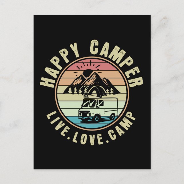 Carte Postale Camping - Live. Amour. Camp extérieur (Devant)