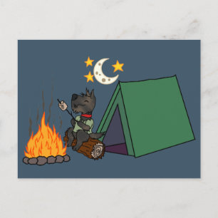 Carte Postale Camping Scottie - Brindle