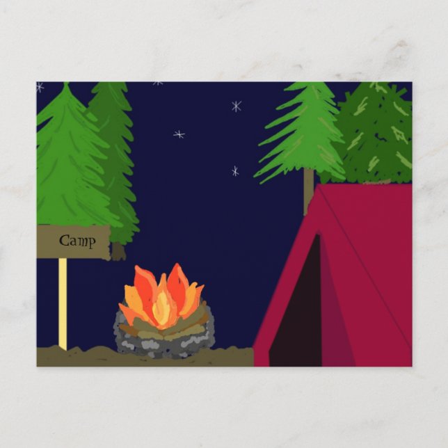 Carte Postale Camping sous tente (Devant)